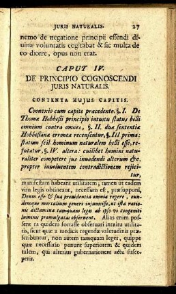 Caput IV. De Principio Cognoscendi Juris Naturalis.