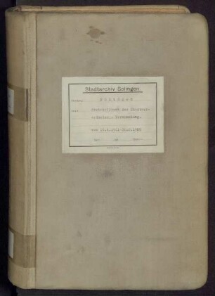 Solingen: Stadtverordnetenversammlung 1901-1905