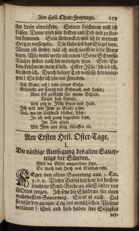 Am Ersten Heil. Oster-Tage. - Am Sonntage Cantate.