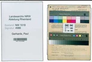 Entnazifizierung Paul Gerhards , geb. 29.12.1899 (Vollziehungsbeamter)