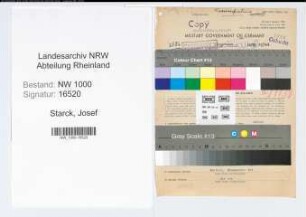 Entnazifizierung Josef Starck, geb. 01.06.1894 (Werklehrer)