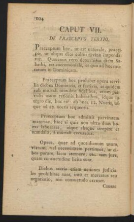 Caput VII. De Praecepto Tertio