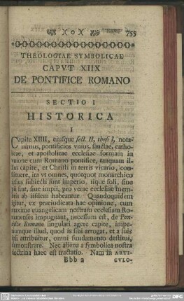 Caput XIIX De Pontifice Romano