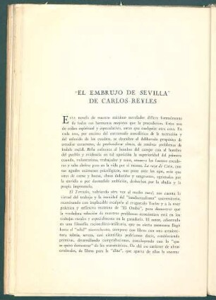 "El embrujo de Sevella" de Carlos Reyles