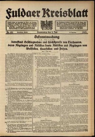 Zweite Ausgabe vom Donnerstag, den 05. Juli 1917.