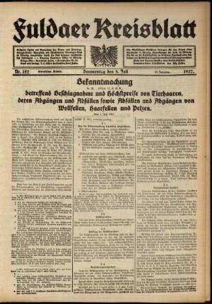 Zweite Ausgabe vom Donnerstag, den 05. Juli 1917.