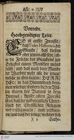 Vorrede. Hochgeneigter Leser