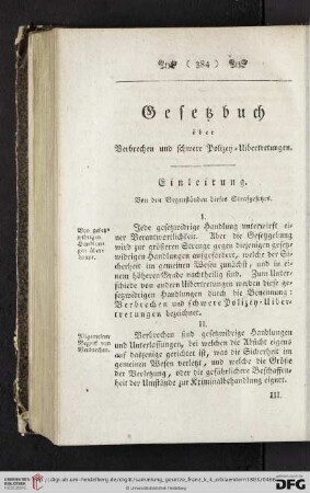Gesetzbuch ueber Verbrechen und schwere Polizey = Uibertretungen