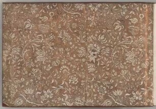 Handzeichnungen von Gio. Paolo Dotti ..., Buchdeckel, Innenseite mit Papier mit floralem Muster : Buchdeckel, Innenseite mit Papier mit floralem Muster, um 1740. Gold/Papier & Leder. 36,2 x 52 cm.