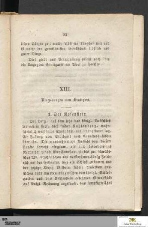 XIII. Umgebungen von Stuttgart