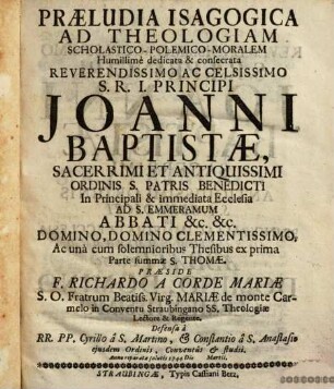 Praeludia Isagogica Ad Theologiam Scholastico-Polemico-Moralem ...