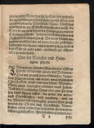 Von der Maiestet und Herrligkeit Christi.