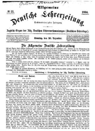Die Allgemeine Deutsche Lehrerzeitung