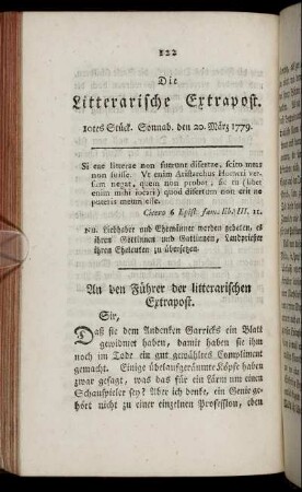 10tes Stück. Sonnabend den 20. März 1779.