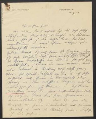 Brief an B. Schott's Söhne : 14.09.1924