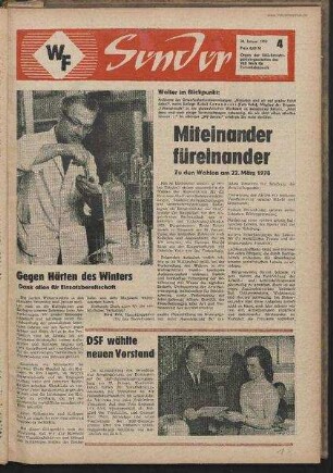 Betriebszeitung 'WF-Sender', Nr.4/1970 (30. Januar 1970)