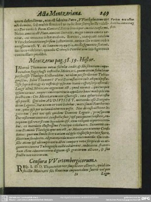 Mentzerus pag. 58. 59. Histor.