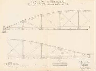 Chausseebrücke über die Alle, Schallen: Ansicht des Oberbaus 1:20