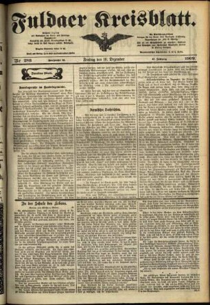 Zweite Ausgabe vom Freitag, den 10. Dezember 1909.