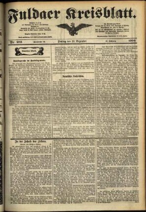 Zweite Ausgabe vom Freitag, den 10. Dezember 1909.