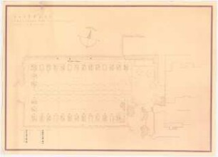 Hakeburg (Wohnsitz des Reichspostministers), Kleinmachnow: Anordnung der Tulpenflächen Pflanzplan 1:200