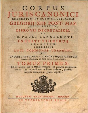 Corpus Juris Canonici. 1