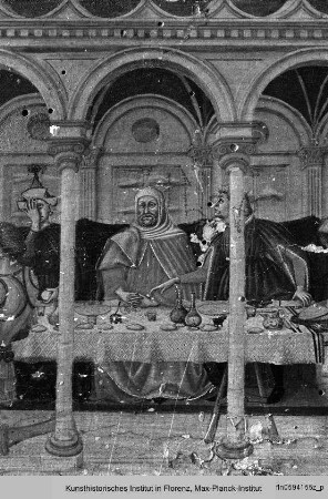 Maria mit Kind und Heiligen : Festmahl des Herodes