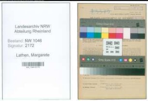 Entnazifizierung Margarete Lathen , geb. 10.11.1911 (Krankenpflegerin)
