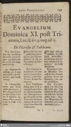 Evangelium Dominica XI. post Trinitatis