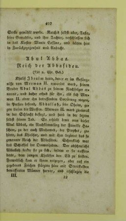 Abul Abbas. Reich der Abbasiden