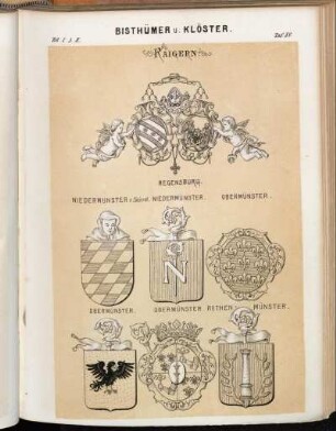 Taf. 88. Raigern. Regensburg - Niedermünster n. Schrot. - Niedermünster. - Obermünster. - Obermünster. - Obermünster. - Rothen-Münster.