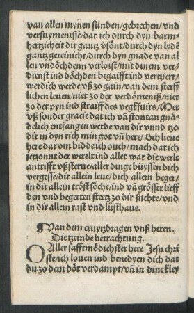 Van dem cruytzdragen unß heren. Die tzeinde betrachtung.