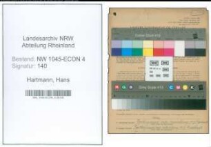 Entnazifizierung Hans Hartmann , geb. 31.08.1909 (Angestellter)