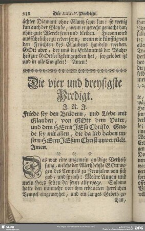 Die vier und dreyßigste Predigt