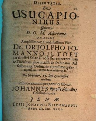 Disp. de usucapionibus