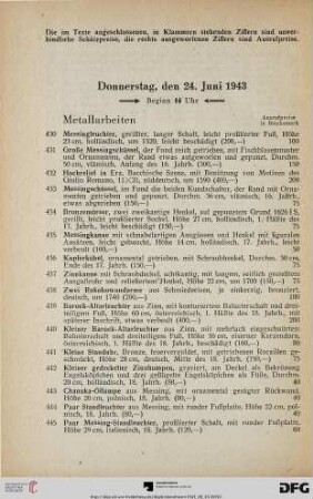Metallarbeiten (Nr. 430-456)