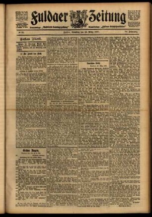 Erste Ausgabe vom Samstag, den 23. März 1907.