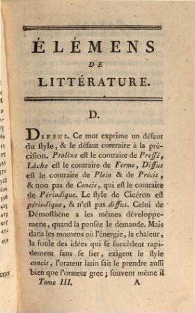 Élémens De Littérature, 3