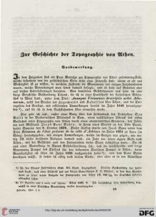 1: Zur Geschichte der Topographie von Athen