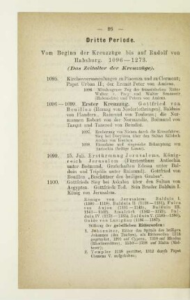 Dritte Periode. Vom Beginn der Kreuzzüge bis auf Rudolf von Habsburg. 1096-1273