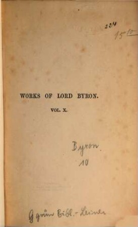 The poetical works of Lord Byron : In 10 vol., 10