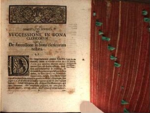 Disp. iur. de successione in bona clericorum singulari
