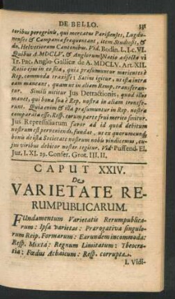 Caput XXIV. De Varietate Rerumpublicarum.