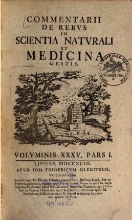 Commentarii de rebus in scientia naturali et medicina gestis. 35. 1793