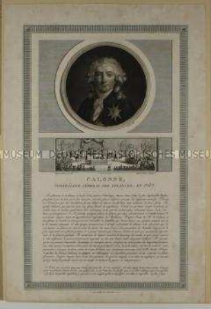 Porträt des Finanzministers Charles Alexandre de Calonne 1787/ Versammlung der Notabeln (Porträtfolge zur Französischen Revolution)