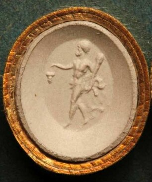 Herkules Ebrius, fortschreitend, trägt eine Keule in der Hand (Daktyliothek, Supplement)