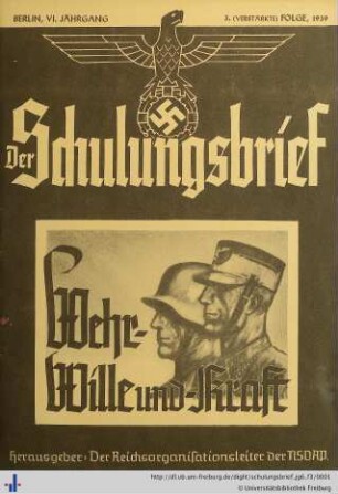 VI. Jahrgang, Folge 3: Der Schulungsbrief