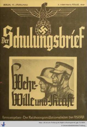 VI. Jahrgang, Folge 3: Der Schulungsbrief