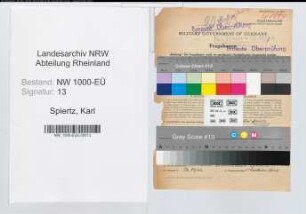 Entnazifizierung Karl Spiertz, geb. 21.08.1891 (Vertreter)