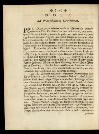 Notae ad praecedentem Orationem.